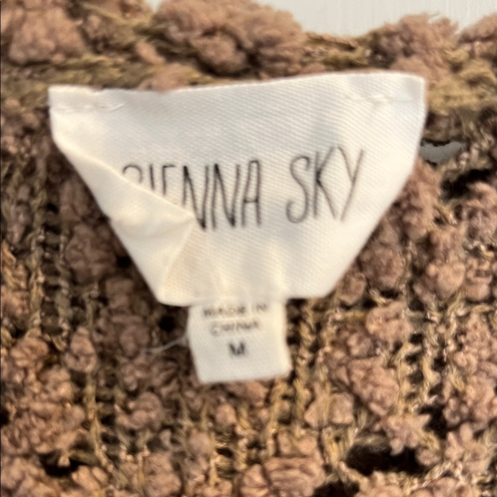 Sienna Sky Textured Brown Hooded Cardigan - Picture 2 of 4